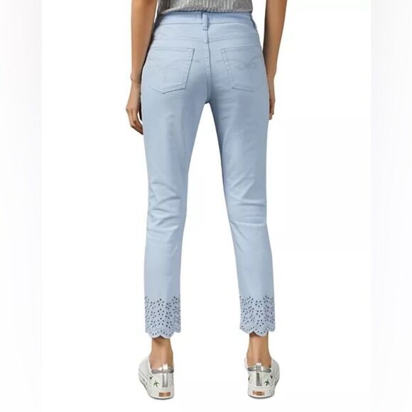 Ted Baker Nellsi Slim-Leg Embroidered-Hem Jeans in Light Blue Size 32 - Picture 5 of 8